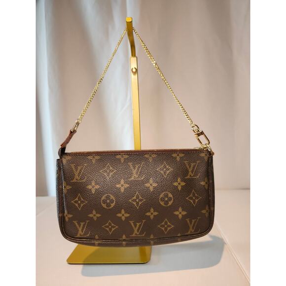 Louis Vuitton Pochette Accessoires LV Monogram Shoulder Bag with Chain Vintage - Picture 6 of 15